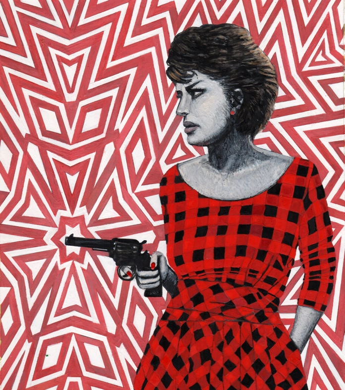 Soheila Sokhanvari, Bang (Portrait of Faranak Mirghahari), 2019, © Soheila Sokhanvari. Collection of Elizabeth and Jeff Louis.