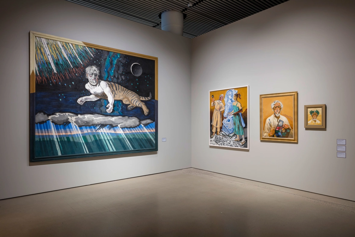 j.f. willumsen paintings on grey wall