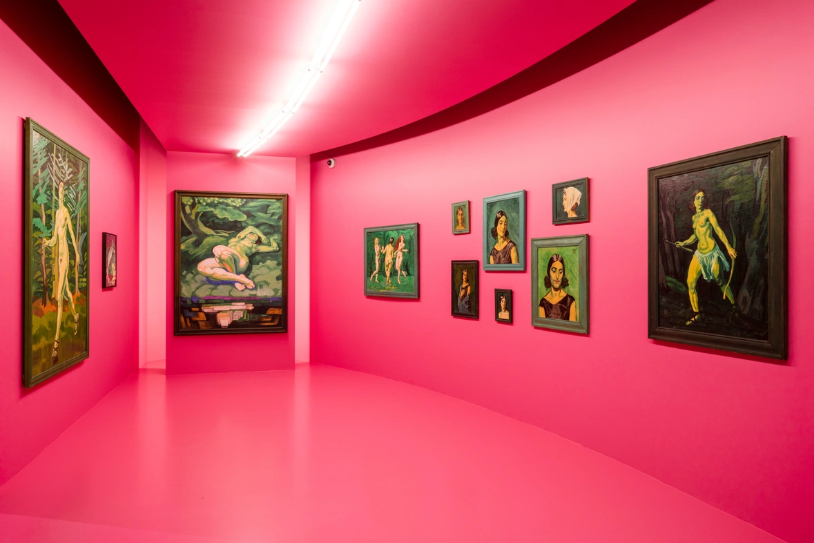 j.f. willumsens paintings in very pink gallery