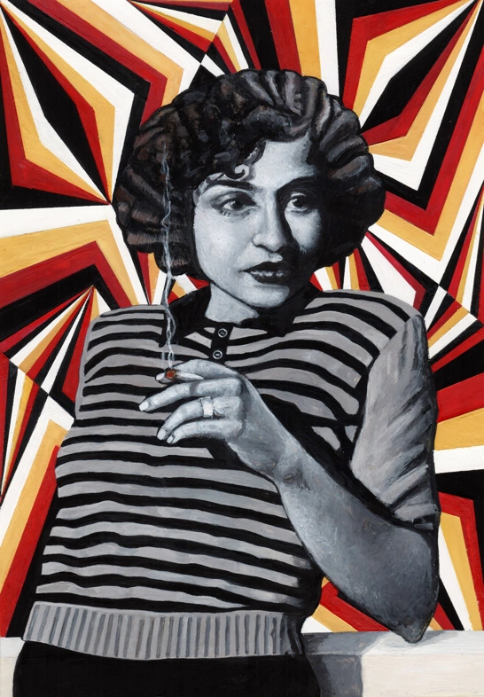 Soheila Sokhanvari, Rebel (Portrait of Zinat Moadab), 2021, © Soheila Sokhanvari. The Collection of Elizabeth and Jeff Louis.